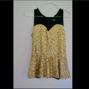 Gold Peplum Top